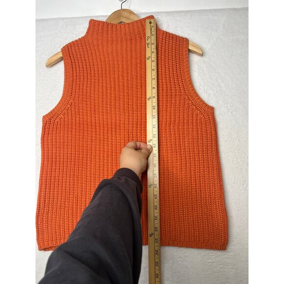 VTG Chelsea Studio Orange Mockneck Sleeveless Sweater Velma 90s sz M Cotton - Picture 5 of 5